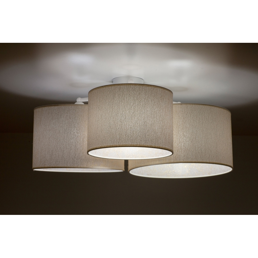 Duolla - Iluminação de teto ROLLER TRIO 3xE27/60W/230V branco/dourada