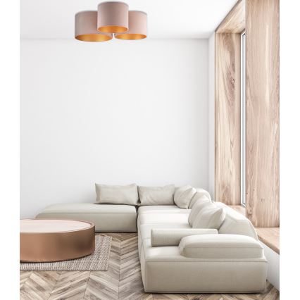 Duolla - Iluminação de teto ROLLER TRIO 3xE27/60W/230V castanho