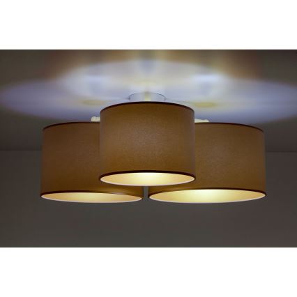 Duolla - Iluminação de teto ROLLER TRIO 3xE27/60W/230V castanho