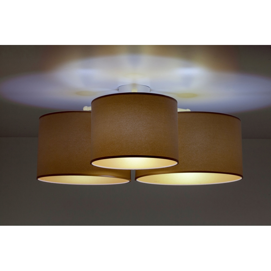 Duolla - Iluminação de teto ROLLER TRIO 3xE27/60W/230V castanho