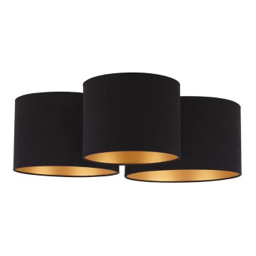 Duolla - Iluminação de teto ROLLER TRIO 3xE27/60W/230V preto/dourada