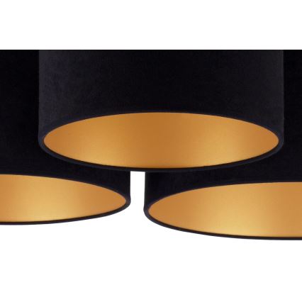 Duolla - Iluminação de teto ROLLER TRIO 3xE27/60W/230V preto/dourada
