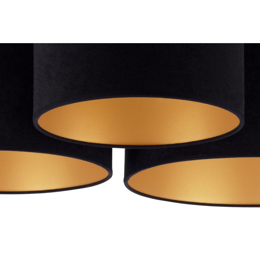 Duolla - Iluminação de teto ROLLER TRIO 3xE27/60W/230V preto/dourada