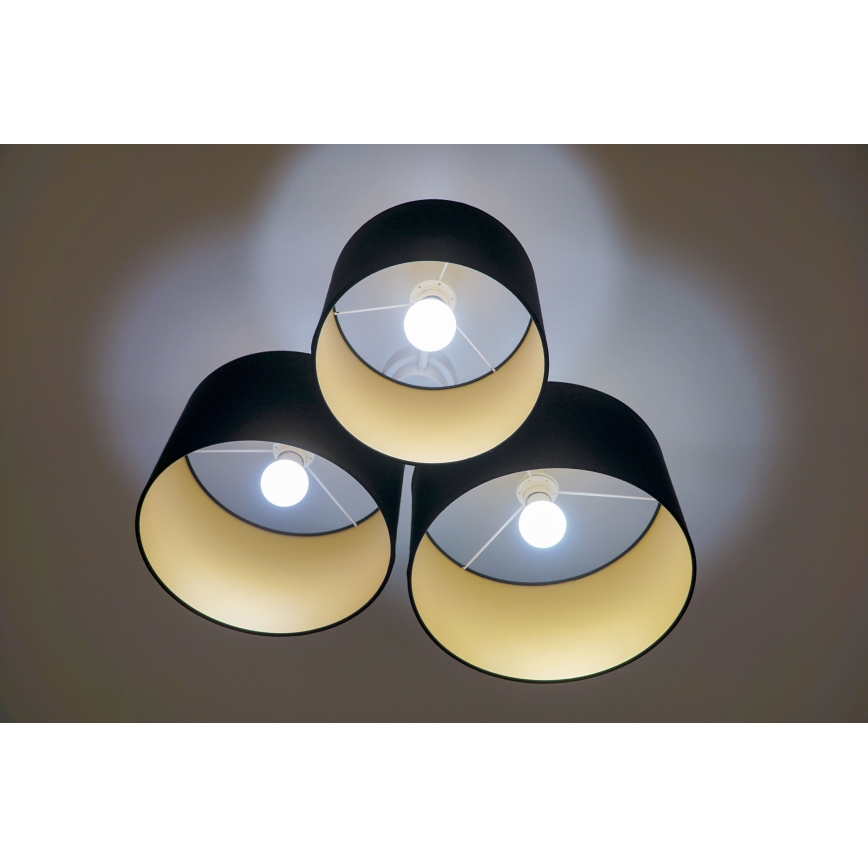 Duolla - Iluminação de teto ROLLER TRIO 3xE27/60W/230V preto/dourada