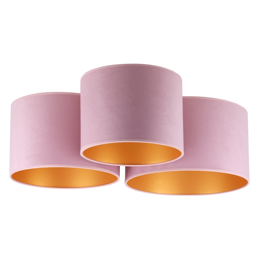 Duolla - Iluminação de teto ROLLER TRIO 3xE27/60W/230V rosa
