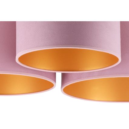 Duolla - Iluminação de teto ROLLER TRIO 3xE27/60W/230V rosa