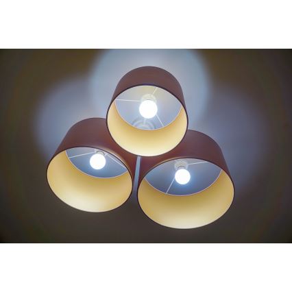Duolla - Iluminação de teto ROLLER TRIO 3xE27/60W/230V rosa