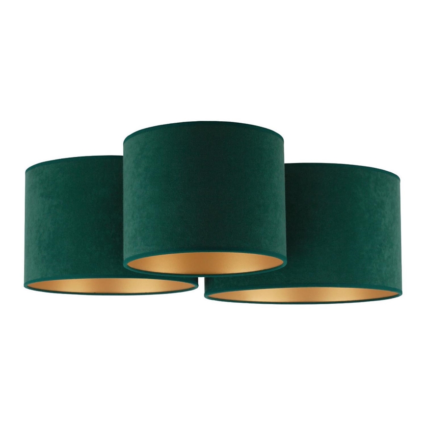 Duolla - Iluminação de teto ROLLER TRIO 3xE27/60W/230V verde/dourada