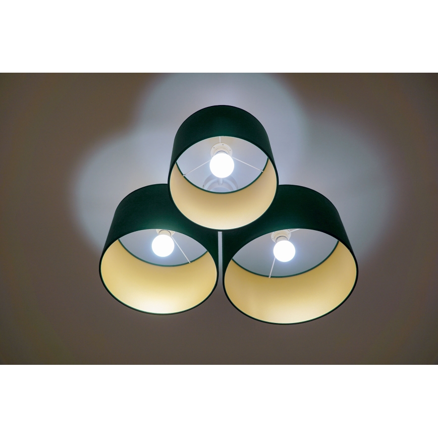 Duolla - Iluminação de teto ROLLER TRIO 3xE27/60W/230V verde/dourada
