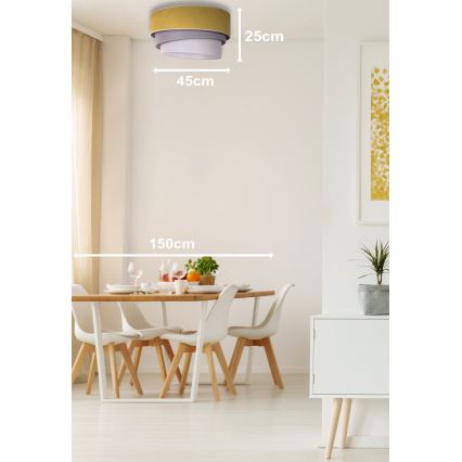 Duolla - Iluminação de teto TRIO 1xE27/15W/230V diâmetro 45 cm amarelo/cinzento/branco