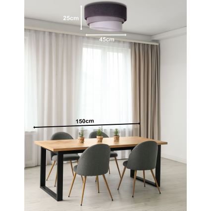 Duolla - Iluminação de teto TRIO 1xE27/15W/230V diâmetro 45 cm antracite/cinzento/branco