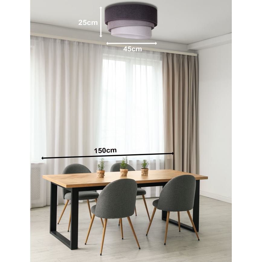 Duolla - Iluminação de teto TRIO 1xE27/15W/230V diâmetro 45 cm antracite/cinzento/branco