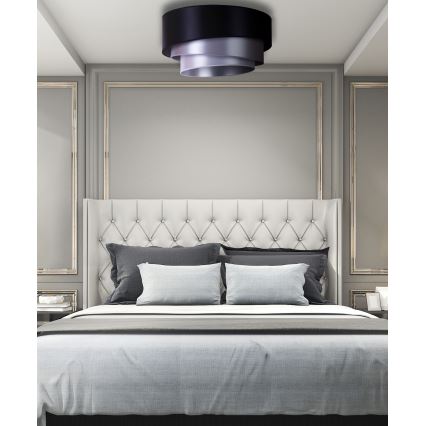 Duolla - Iluminação de teto TRIO 1xE27/15W/230V diâmetro 45 cm preto/prateado