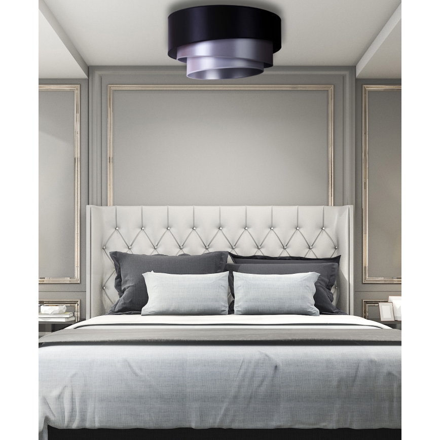 Duolla - Iluminação de teto TRIO 1xE27/15W/230V diâmetro 45 cm preto/prateado