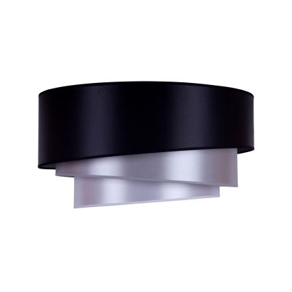 Duolla - Iluminação de teto TRIO 1xE27/15W/230V diâmetro 45 cm preto/prateado