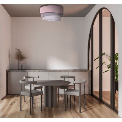 Duolla - Iluminação de teto TRIO 1xE27/15W/230V diâmetro 45 cm rosa/cinzento/branco