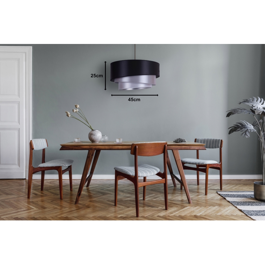 Duolla - Iluminação de teto TRIO 1xE27/15W/230V diâmetro 60 cm azul/prateado
