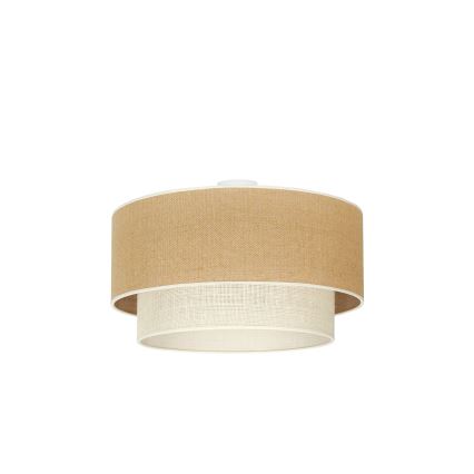 Duolla - Iluminação de teto YUTE BOHO 3xE27/15W/230V diâmetro 60 cm castanho/creme