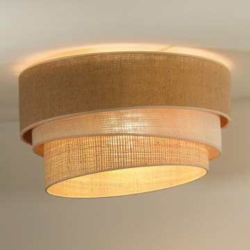 Duolla - Iluminação de teto YUTE TRIO 1xE27/15W/230V diâmetro 45 cm castanho/cinzento/bege