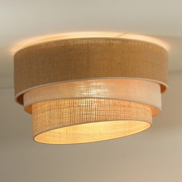 Duolla - Iluminação de teto YUTE TRIO 3xE27/15W/230V diâmetro 60 cm castanho/cinzento/bege