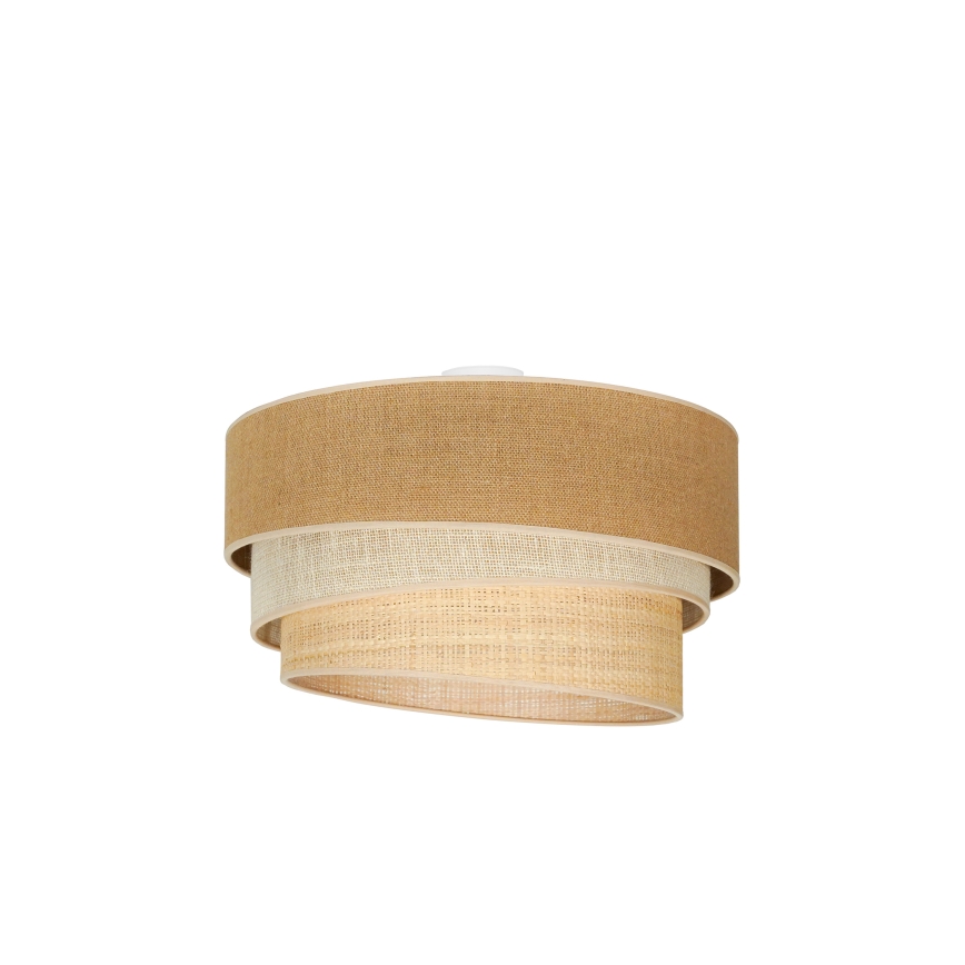 Duolla - Iluminação de teto YUTE TRIO 3xE27/15W/230V diâmetro 60 cm castanho/cinzento/bege