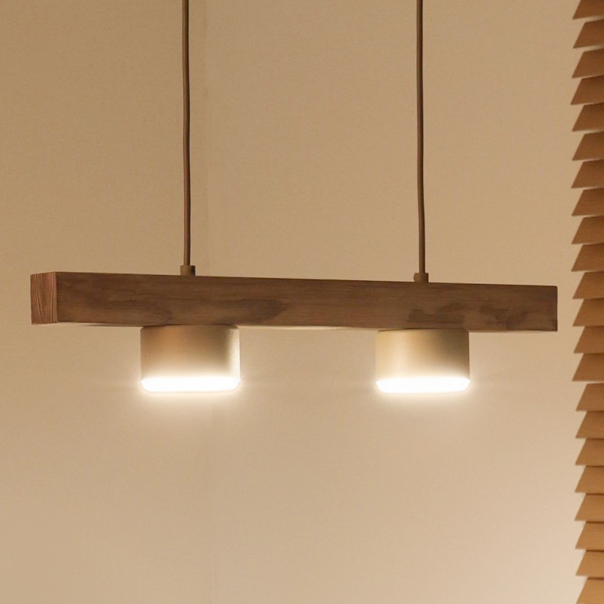 Duolla - Luminária pendente em cabo IRONLINE 2xGX53/3W/230V pinho/carvalho/bege