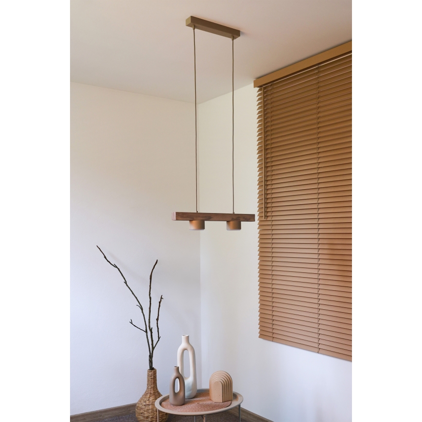 Duolla - Luminária pendente em cabo IRONLINE 2xGX53/3W/230V pinho/carvalho/bege