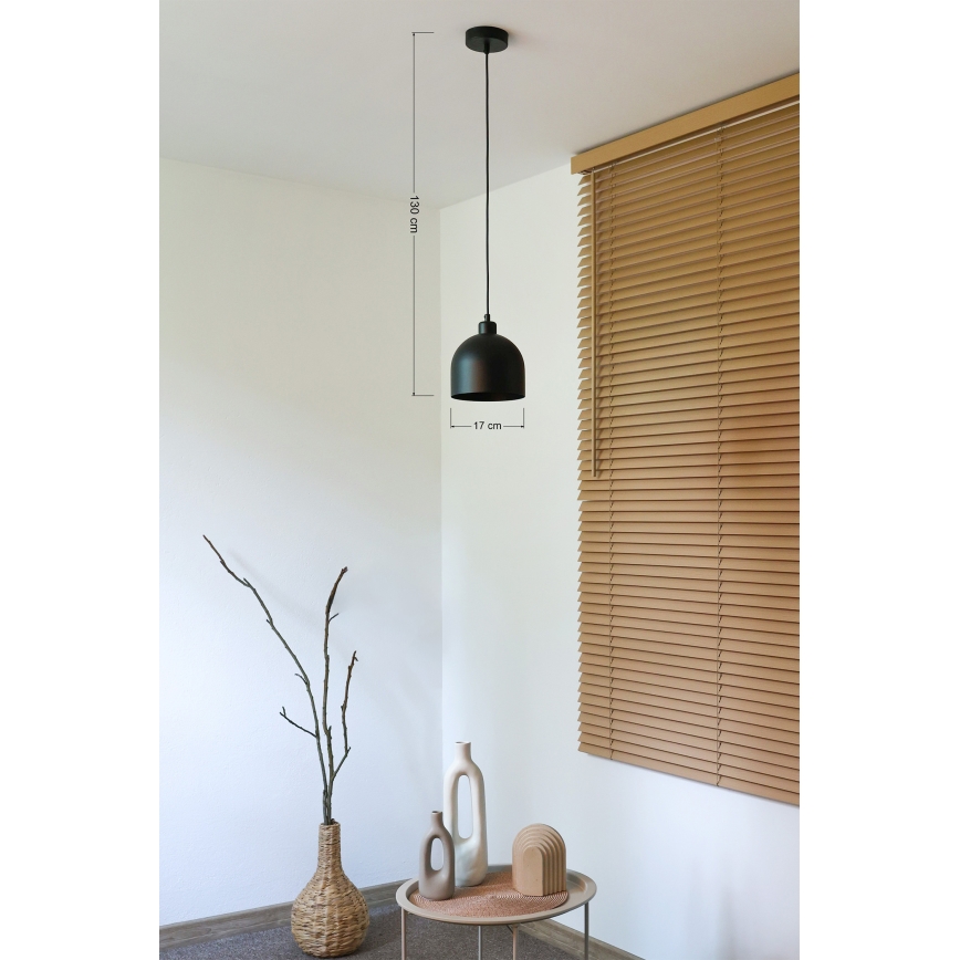Duolla - Lustre em cabo IRONLINE 1xE27/15W/230V Ø17 cm preto