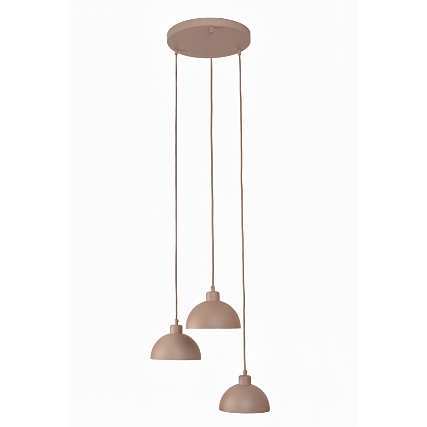 Duolla - Lustre pendente em cabo IRONLINE 3xE27/15W/230V bege
