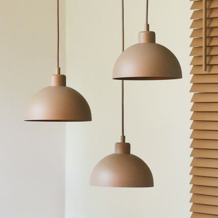 Duolla - Lustre pendente em cabo IRONLINE 3xE27/15W/230V bege