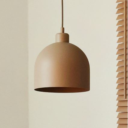 Duolla - Lustre suspenso em cabo IRONLINE 1xE27/15W/230V Ø 17 cm bege
