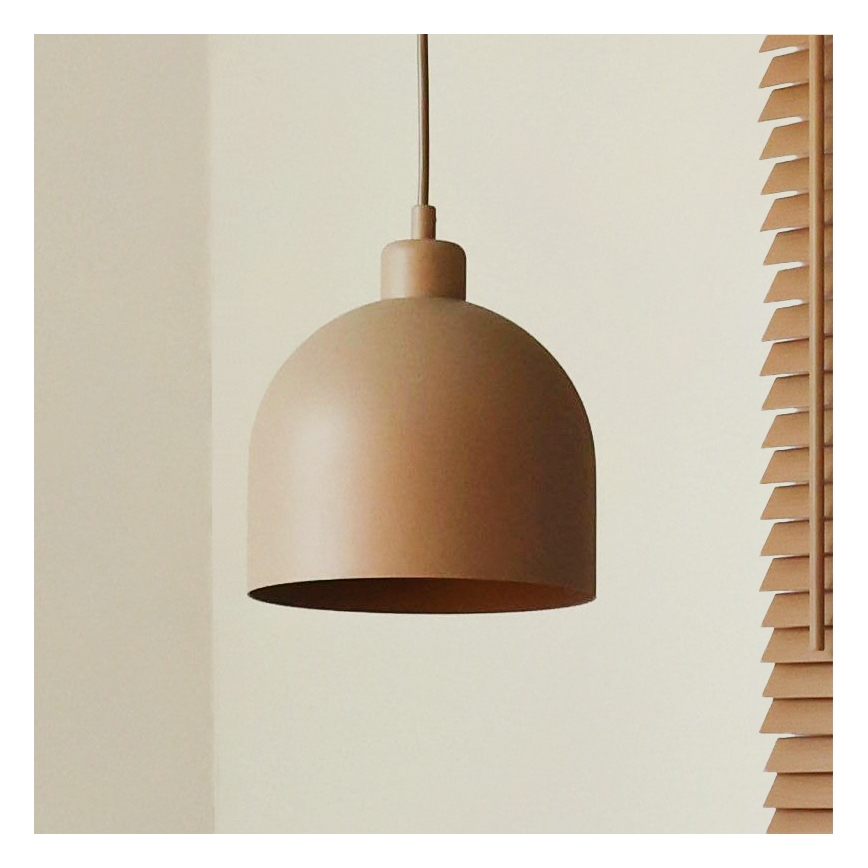 Duolla - Lustre suspenso em cabo IRONLINE 1xE27/15W/230V Ø 17 cm bege