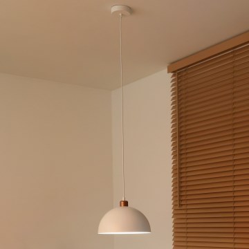 Duolla - Lustre suspenso em cabo IRONLINE 1xE27/15W/230V Ø 27 cm branco/cobre