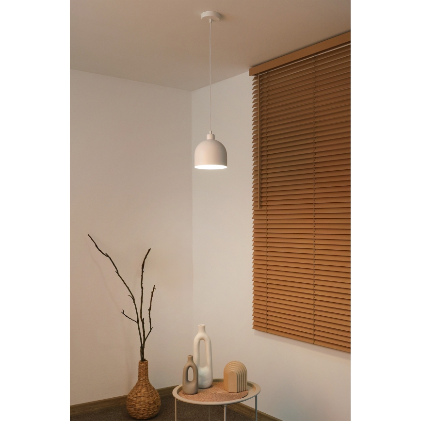 Duolla - Pendente com cabo IRONLINE 1xE27/15W/230V, diâmetro 17 cm, branco
