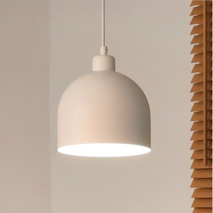 Duolla - Pendente com cabo IRONLINE 1xE27/15W/230V, diâmetro 17 cm, branco