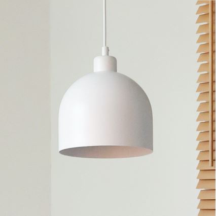 Duolla - Pendente com cabo IRONLINE 1xE27/15W/230V, diâmetro 17 cm, branco