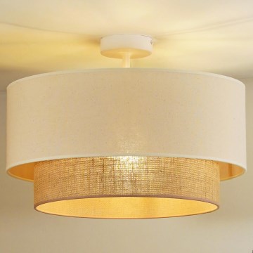 Duolla - Plafon BOHO 1xE27/15W/230V Ø 45 cm creme/marrom