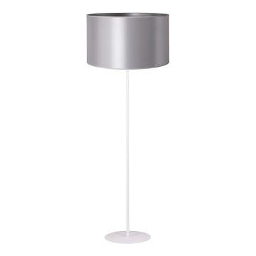 Duolla - Stojací  candeeiro CANNES 1xE27/15W/230V diâmetro 45 cm prateado/branco