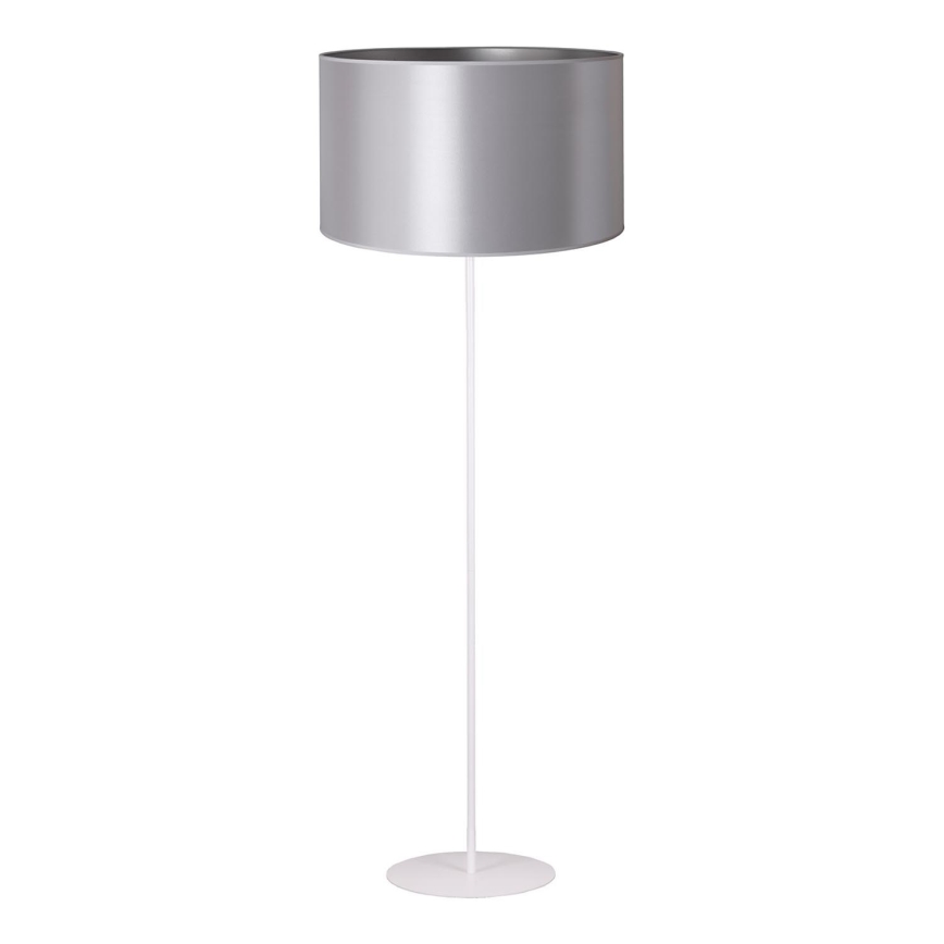 Duolla - Stojací  candeeiro CANNES 1xE27/15W/230V diâmetro 45 cm prateado/branco