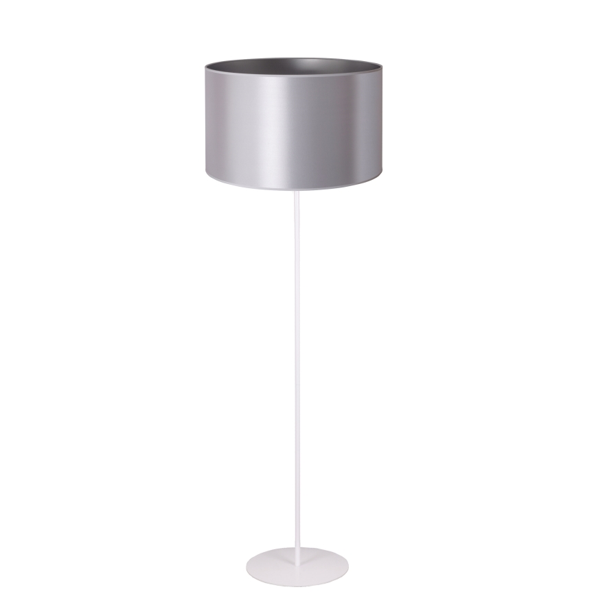 Duolla - Stojací  candeeiro CANNES 1xE27/15W/230V diâmetro 45 cm prateado/branco