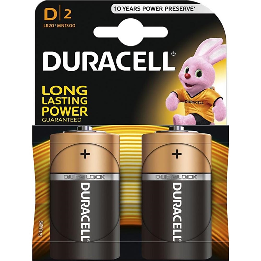 Duracell - 2 Pilhas alcalina Basic LR20/D 1,5V 12500 mAh