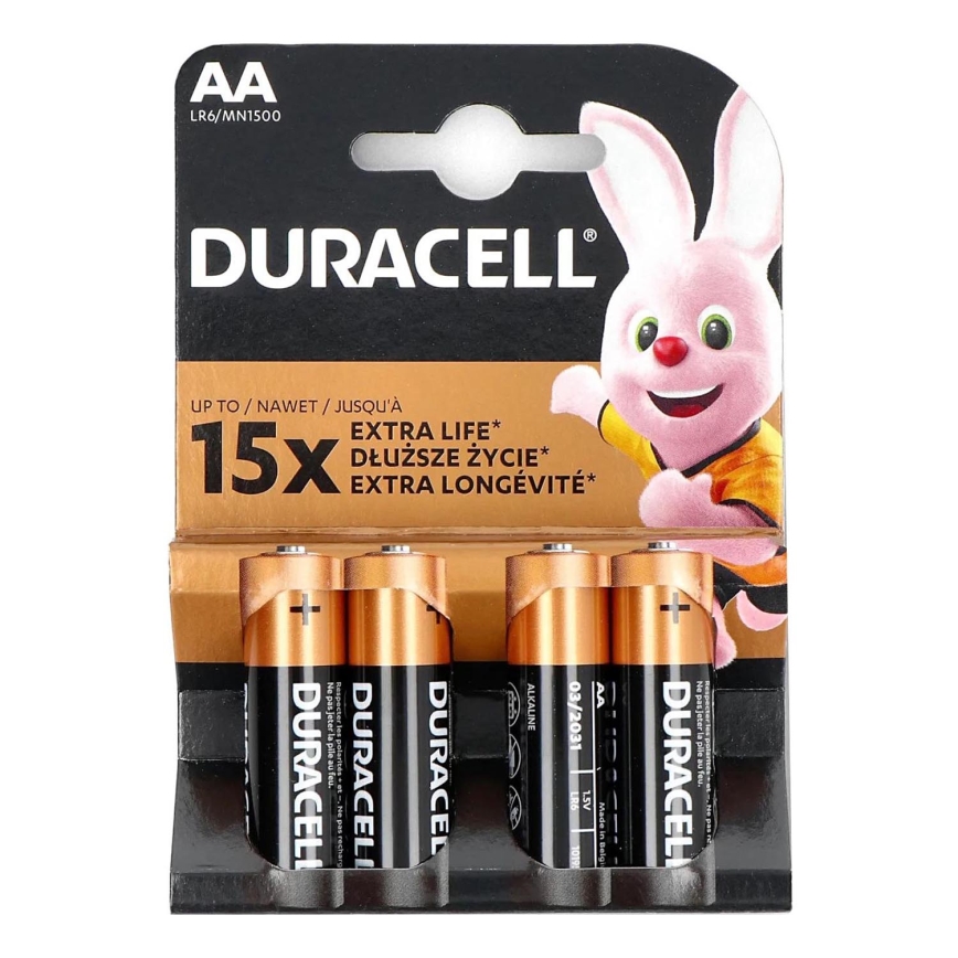 Duracell - 4 Pilhas alcalina Basic LR06/AA 1,5V 2650 mAh