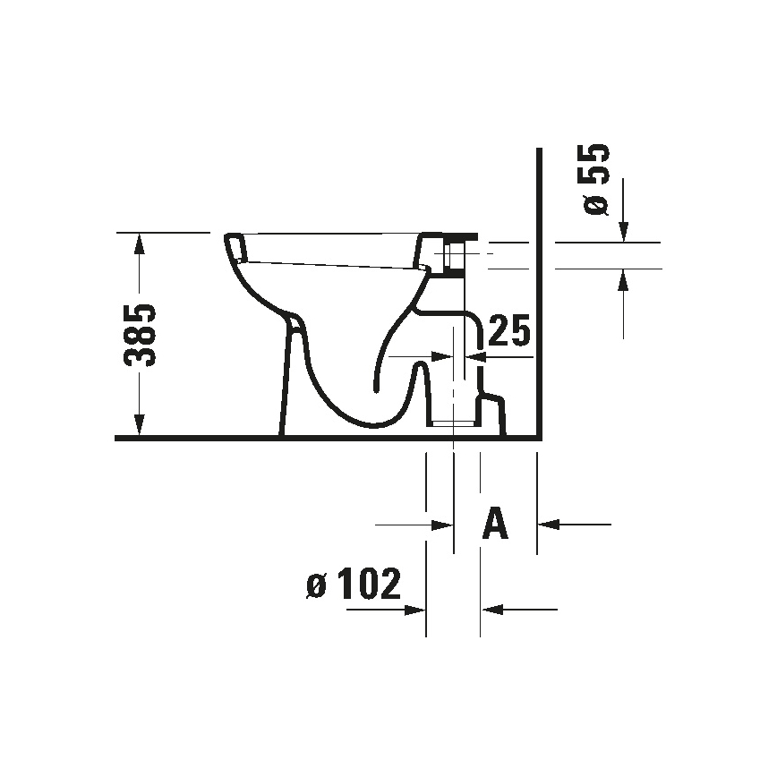 Duravit 21100100002 - Sanita de chão D-CODE cerâmica/branco brilhante