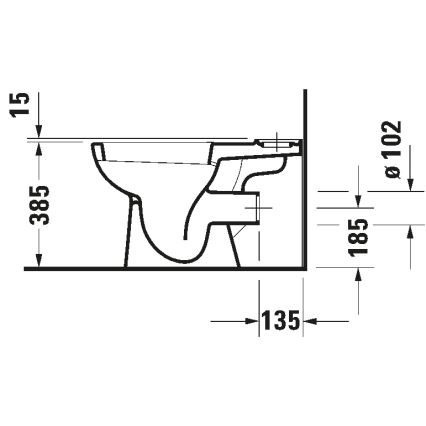 Duravit 21110900002 - Sanita combinada D-CODE cerâmica/branco brilhante