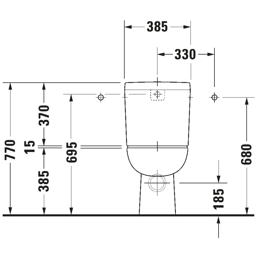 Duravit 21110900002 - Sanita combinada D-CODE cerâmica/branco brilhante