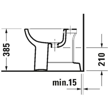 Duravit 22371000002 - Bidé de chão D-CODE 35,5x52,5 cm cerâmica/branco brilhante