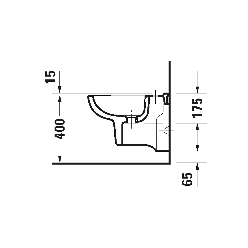 Duravit 22371500002 - Bidê suspenso D-CODE cerâmica/branco brilhante