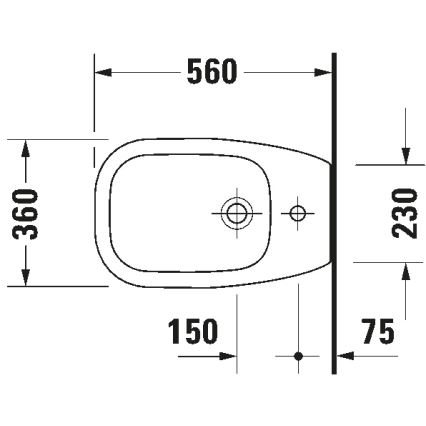 Duravit 22411000002 - Bidé de chão D-CODE 35,5x52,5 cm cerâmica/branco brilhante
