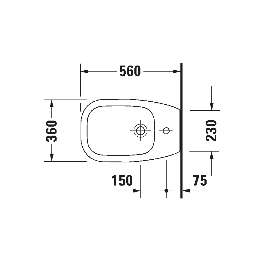 Duravit 22411000002 - Bidé de chão D-CODE 35,5x52,5 cm cerâmica/branco brilhante