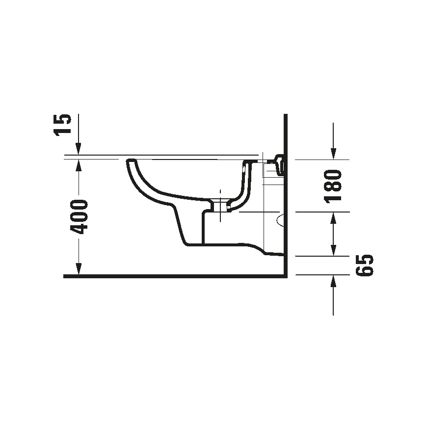 Duravit 22571500002 - Bidé suspenso D-CODE cerâmica/branco brilhante